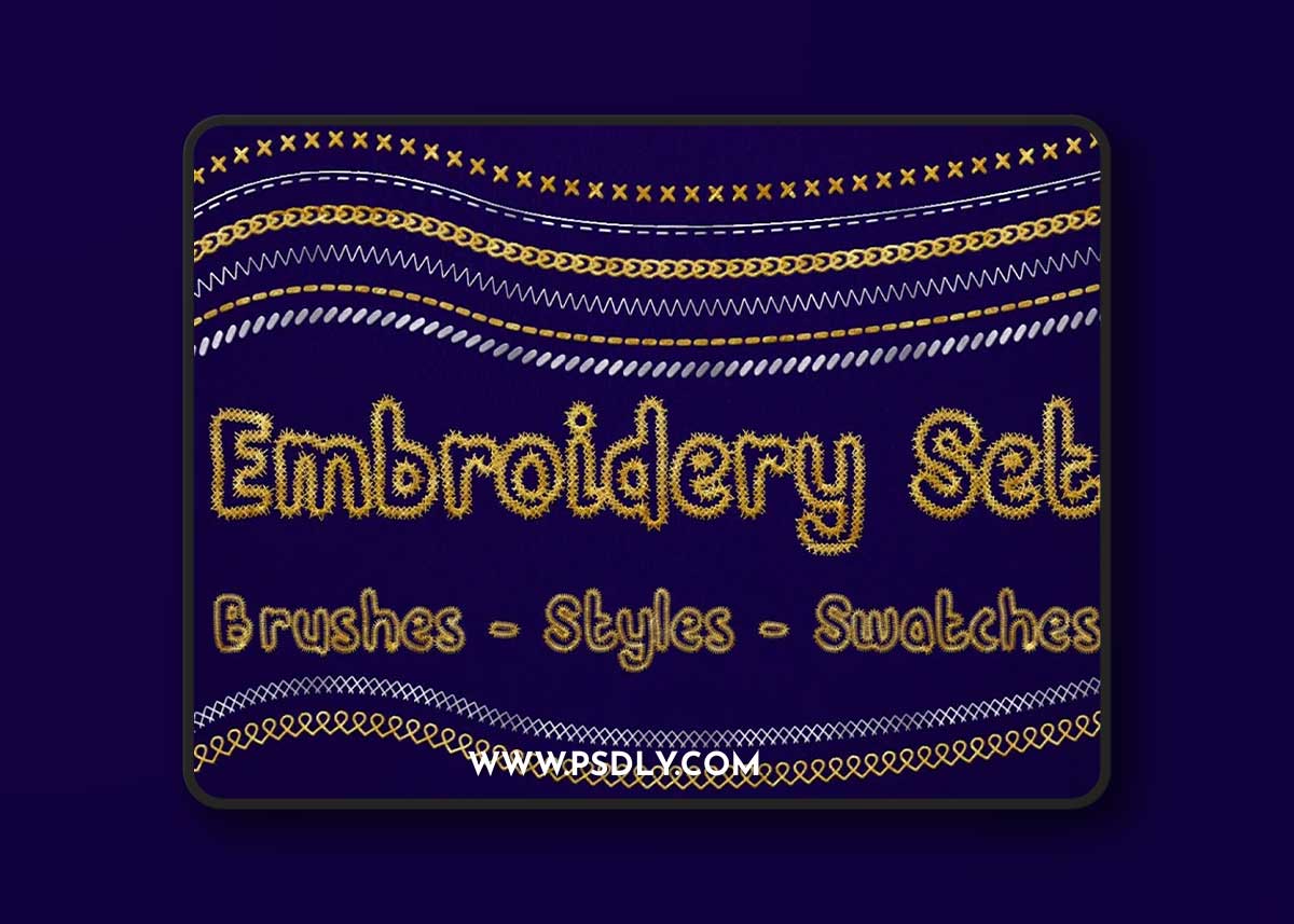 Creative Market - Embroidery Set for Photoshop 1 Creative Market - Embroidery Set for Photoshop