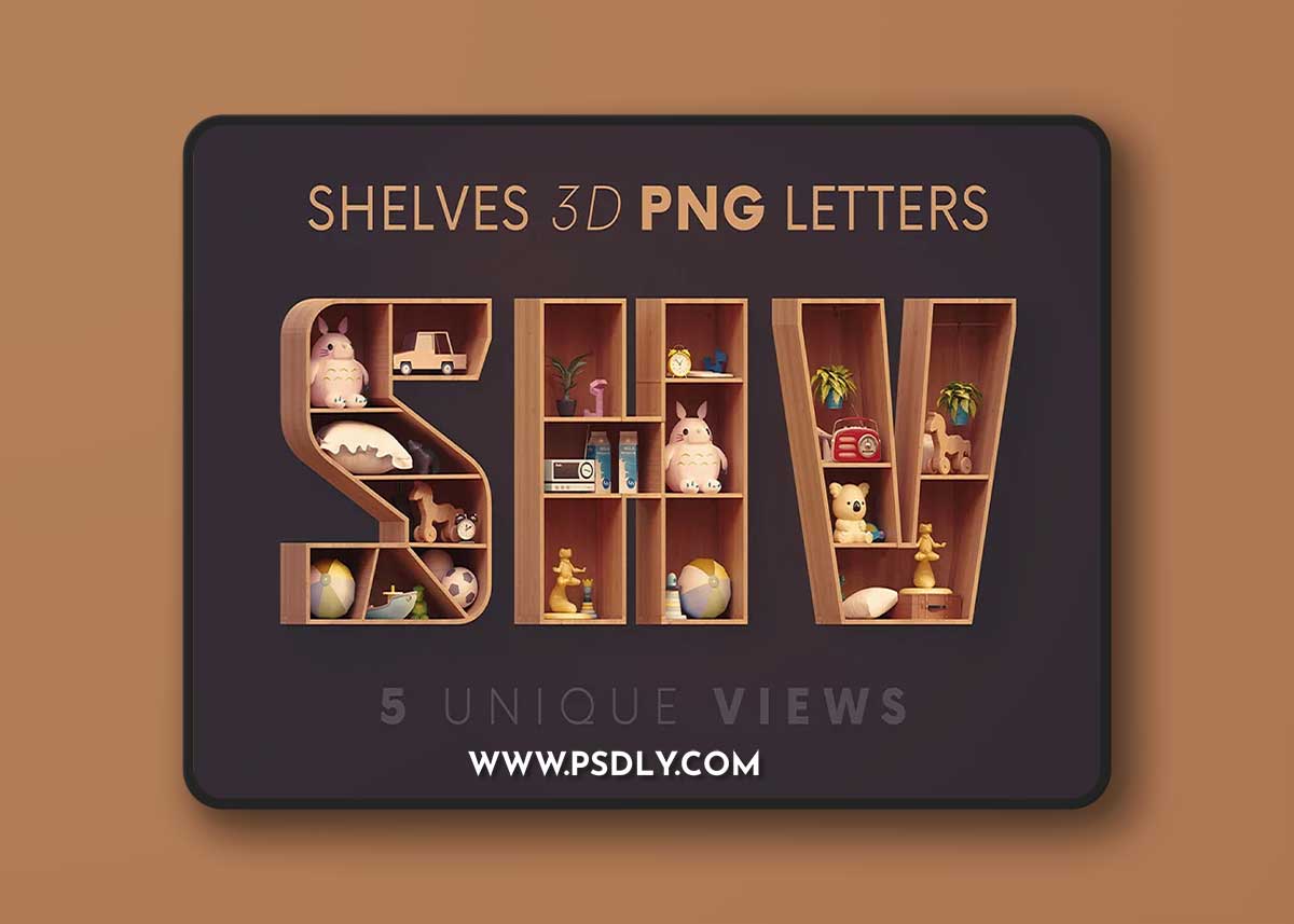 CreativeMarket - Cabinet Shelves - 3D Lettering 6791684 1 CreativeMarket - Cabinet Shelves - 3D Lettering 6791684