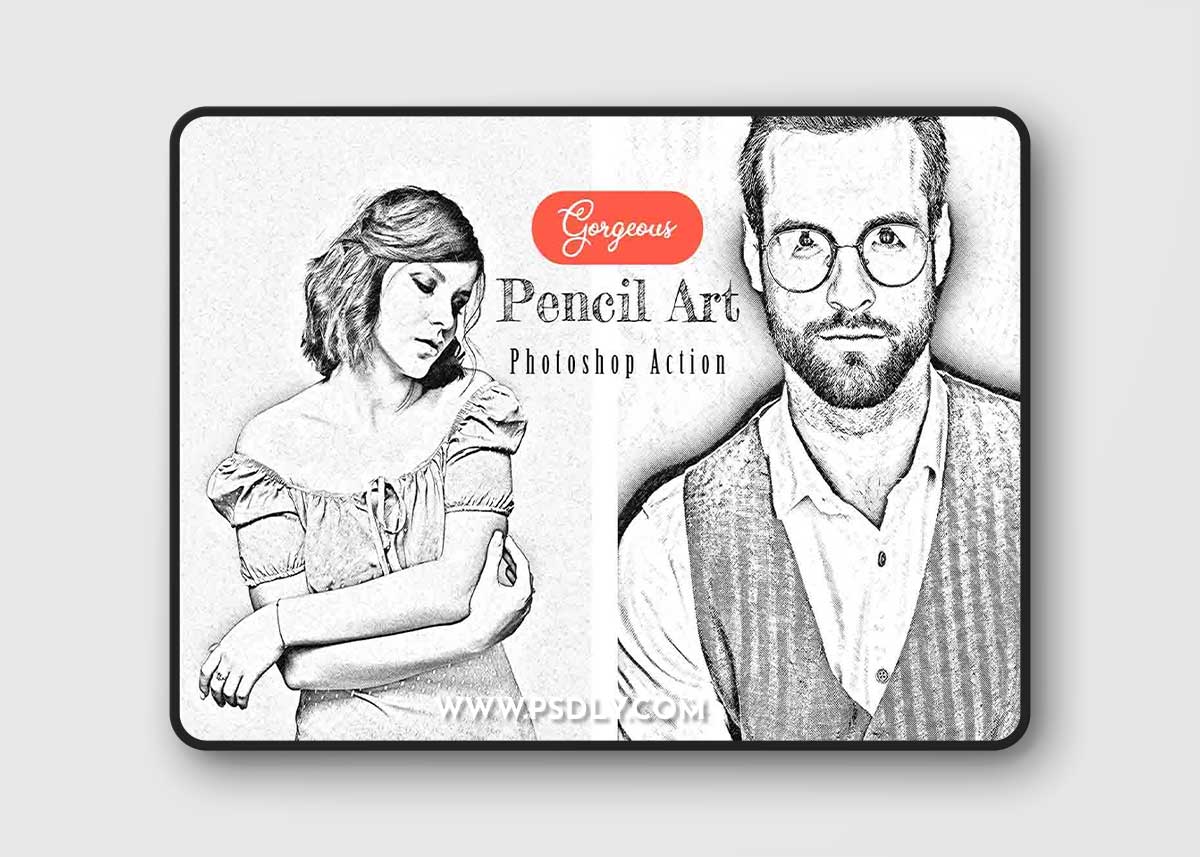 Creativemarket - Gorgeous Pencil Art Photoshop Action 1 Creativemarket - Gorgeous Pencil Art Photoshop Action
