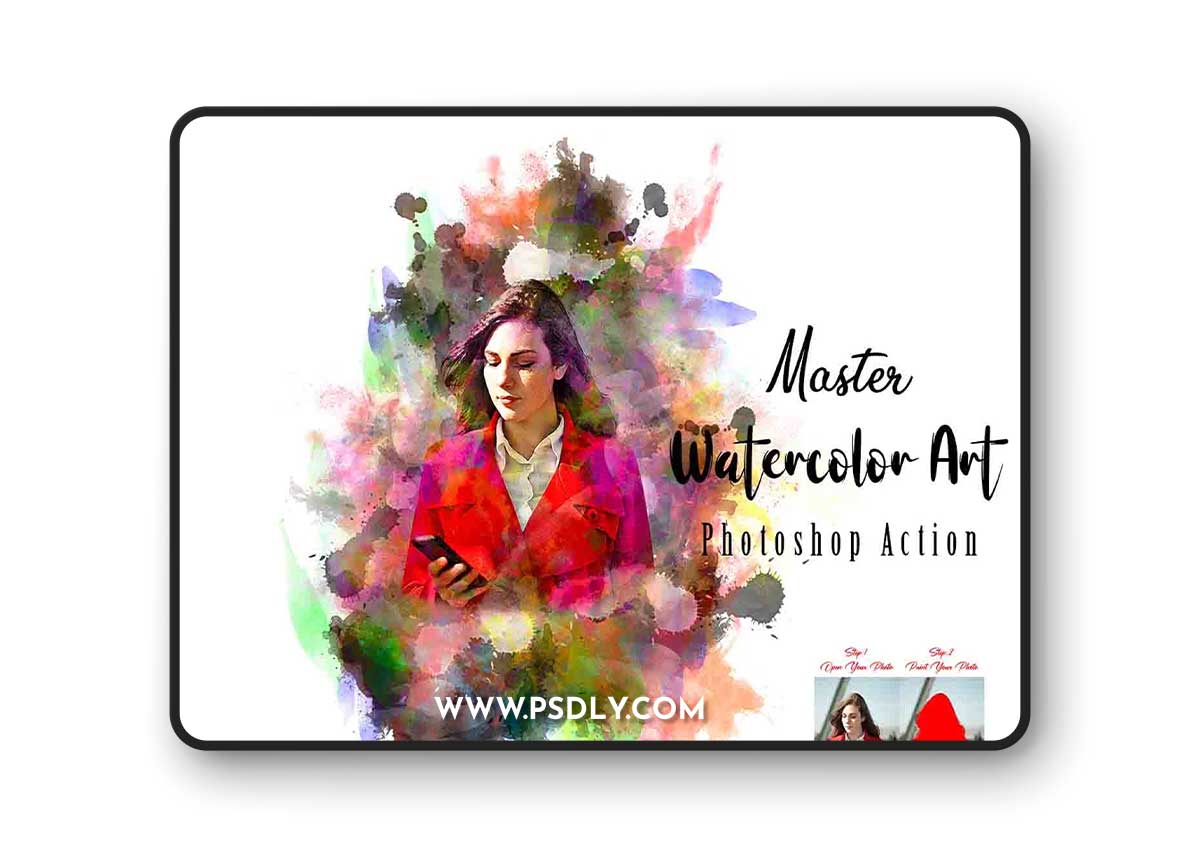 Creativemarket - Master Watercolor Art PS Action 13415397 1 Creativemarket - Master Watercolor Art PS Action 13415397