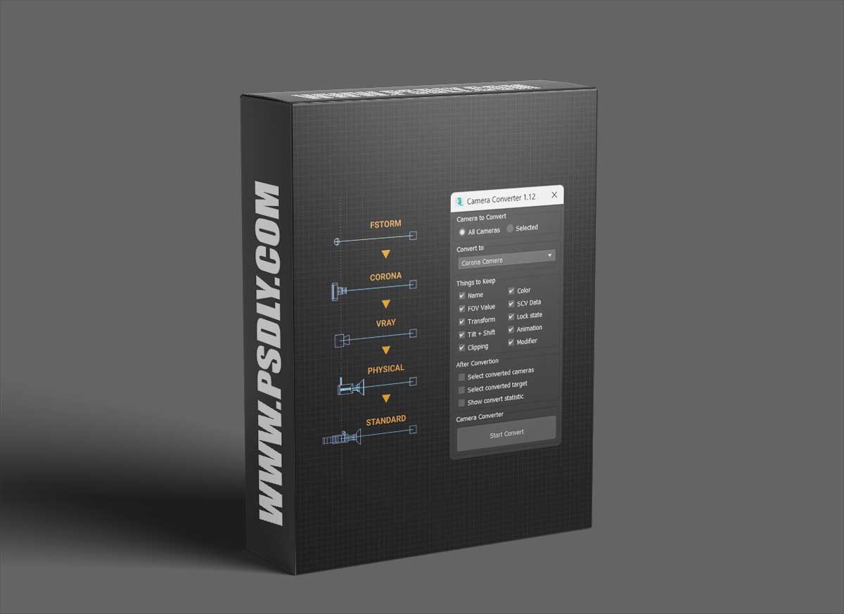 Smart Camera Converter 1.12 upto 3dsMax 2024 1 Smart Camera View v3.68 & Camera Converter v1.12 & Smart Merge v1.99 for 3ds max
