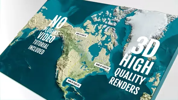Videohive 3D Physical Map - North America 44525334 1 Videohive 3D Physical Map - North America 44525334