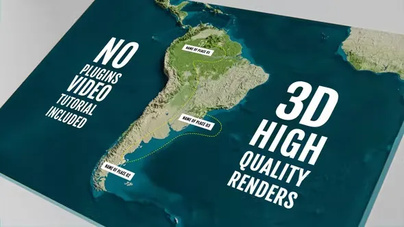 Videohive 3D Physical Map - South America 44036524 1 Videohive 3D Physical Map - South America 44036524