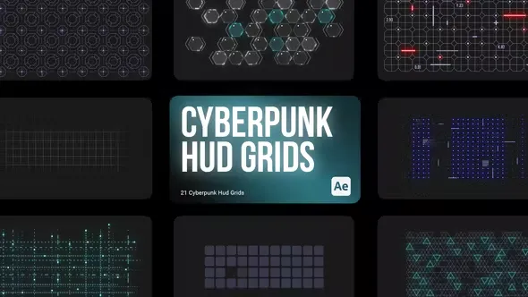 Videohive Cyberpunk HUD Grids for After Effects 43988079 1 Videohive Cyberpunk HUD Grids for After Effects 43988079