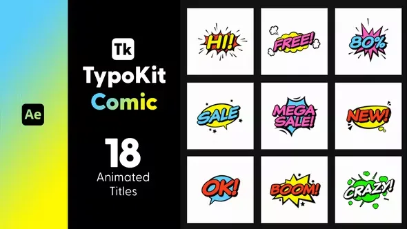 Videohive Typo Kit Comic Titles for After Affects 44546011 1 Videohive Typo Kit Comic Titles for After Affects 44546011