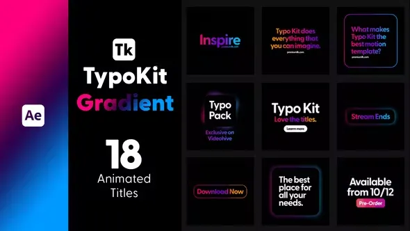 Videohive Typo Kit Gradient Titles for After Effects 44480076 1 Videohive Typo Kit Gradient Titles for After Effects 44480076