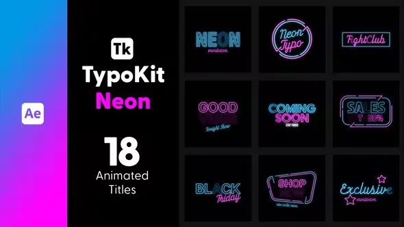Videohive Typo Kit Neon Titles for After Effects 44505279 1 Videohive Typo Kit Neon Titles for After Effects 44505279