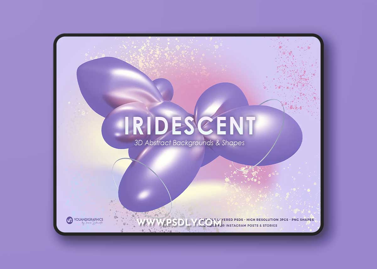 Iridescent 3D Abstract Backgrounds 1 Iridescent 3D Abstract Backgrounds