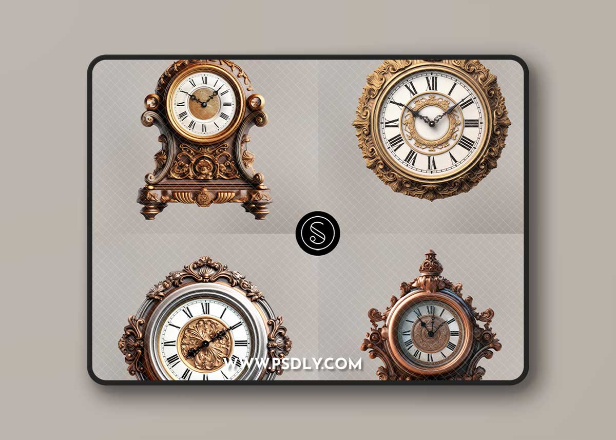 Squijoo - Vintage Clock Digital Overlays 1 Squijoo - Vintage Clock Digital Overlays