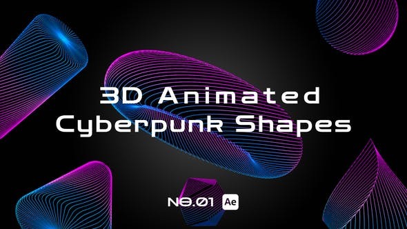 Videohive 3D animated cyberpunk shapes 45647715 1 Videohive 3D animated cyberpunk shapes 45647715