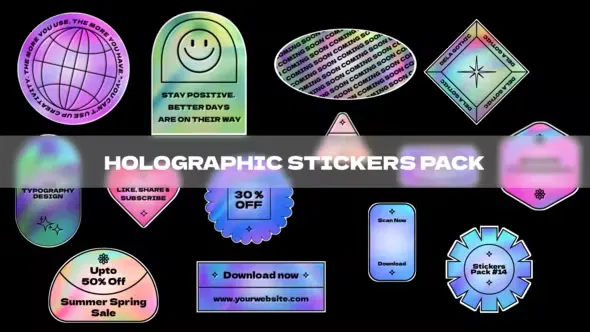 Videohive Holographic Stickers Pack 45271319 1 Videohive Holographic Stickers Pack 45271319