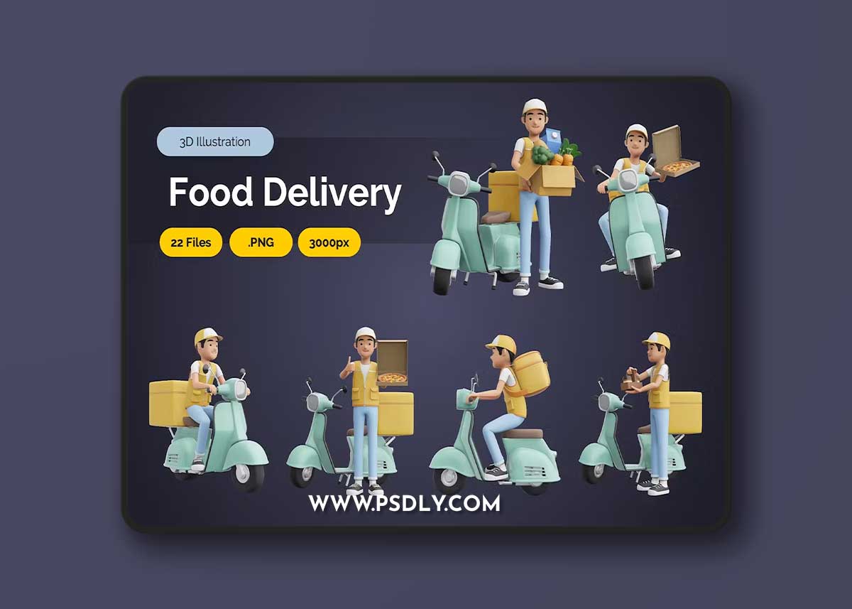 3D Delivery - Food Delivery GCAUBR8 1 3D Delivery - Food Delivery GCAUBR8