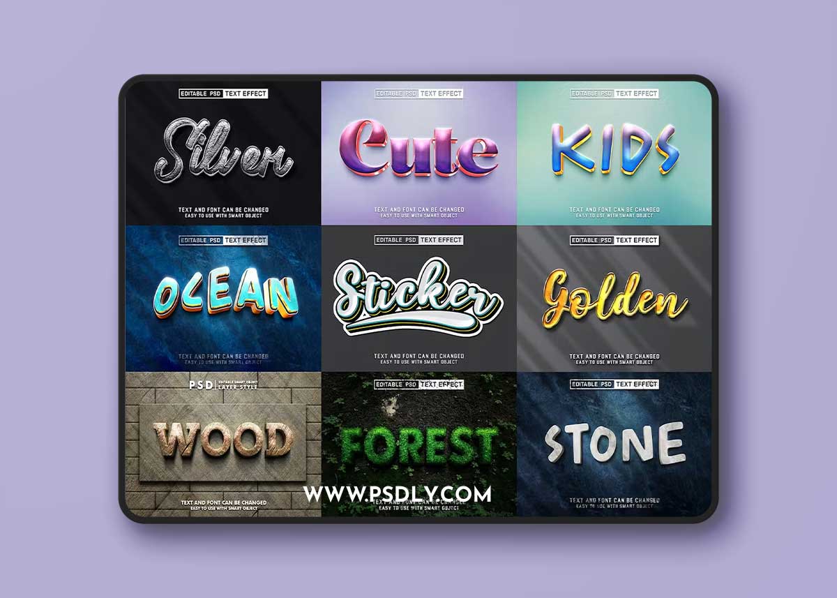 9 Styles of Editable Psd Text Effect TXF53M5 1 9 Styles of Editable Psd Text Effect TXF53M5