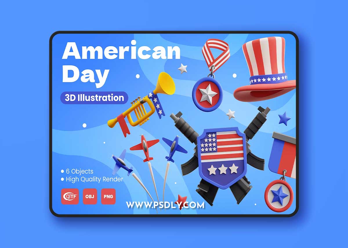 American Day 3D Illustration A3NEE75 1 American Day 3D Illustration A3NEE75