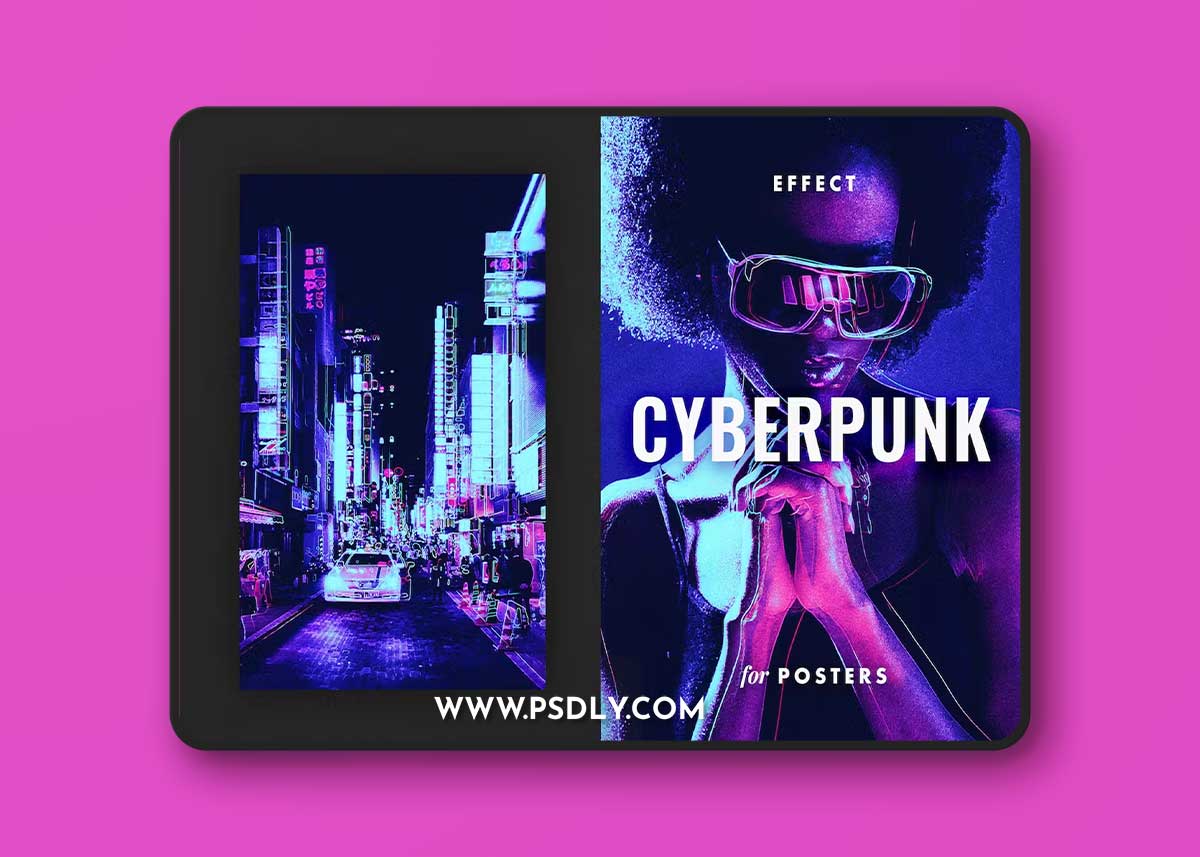 Cyberpunk Poster Photo Effect JYKD4WN 1 Cyberpunk Poster Photo Effect JYKD4WN