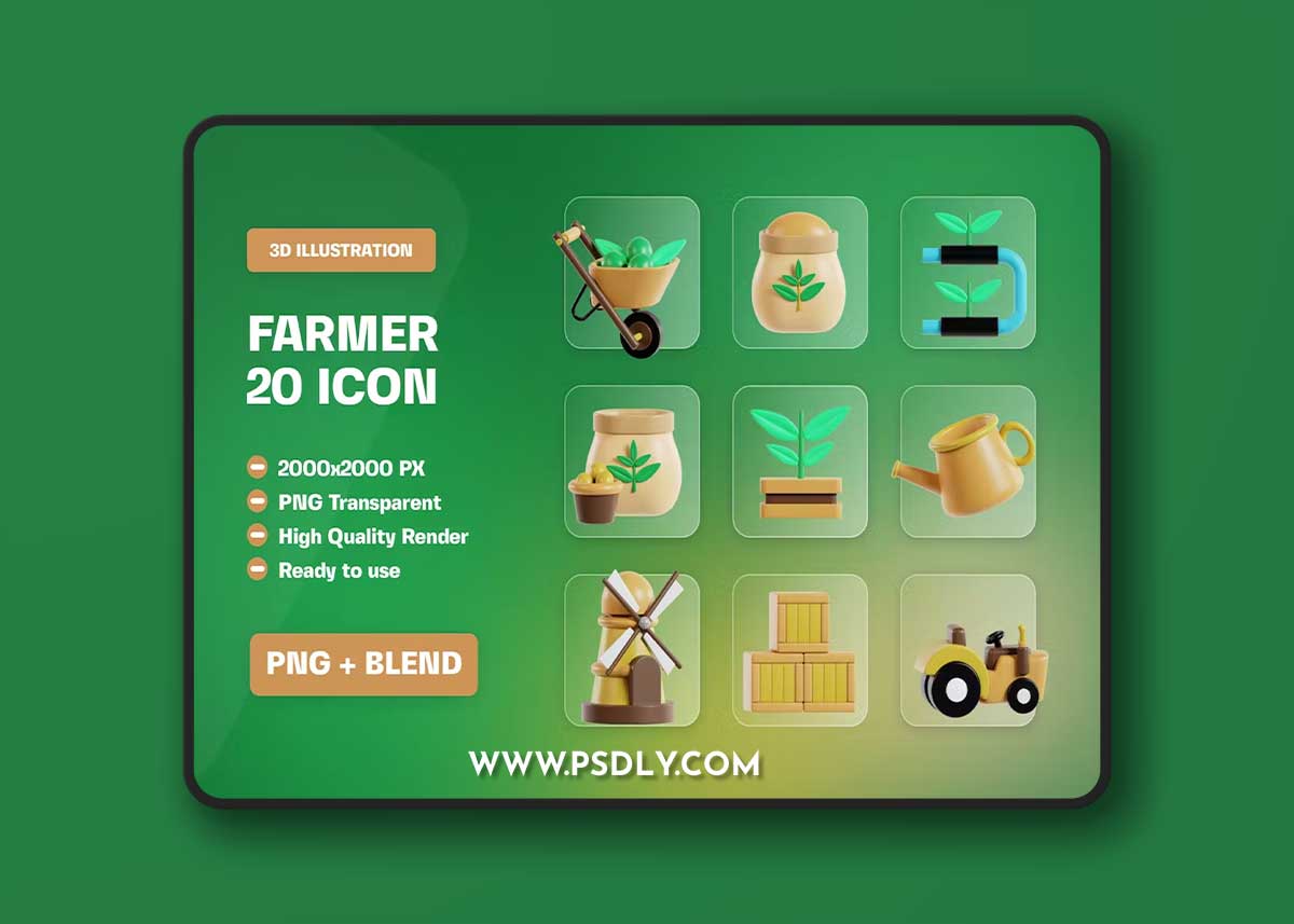 Farmer 3D Illustration PUNQNAQ 1 Farmer 3D Illustration PUNQNAQ