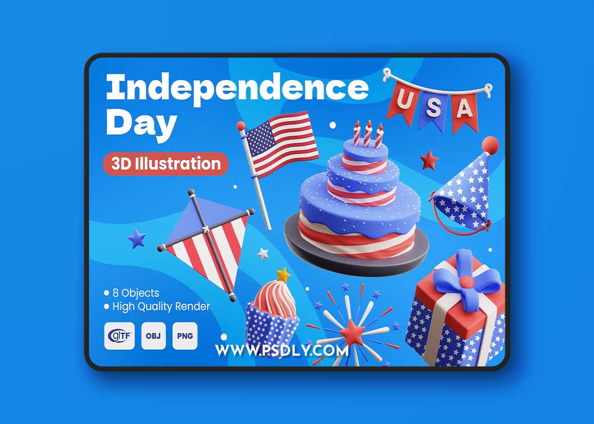 Independence Day 3D Illustrations KZQGHD9 1 Independence Day 3D Illustrations KZQGHD9