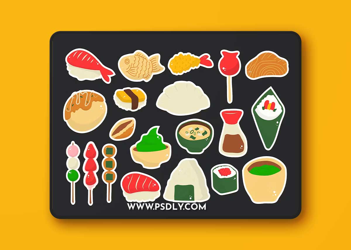 Japanese Food Illustration Set FKBDC4C 1 Japanese Food Illustration Set FKBDC4C