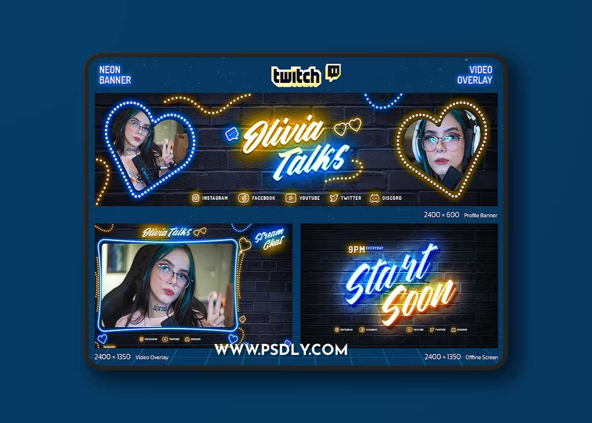 Neon Podcast Twitch Kit QACCKNP 1 Neon Podcast Twitch Kit QACCKNP