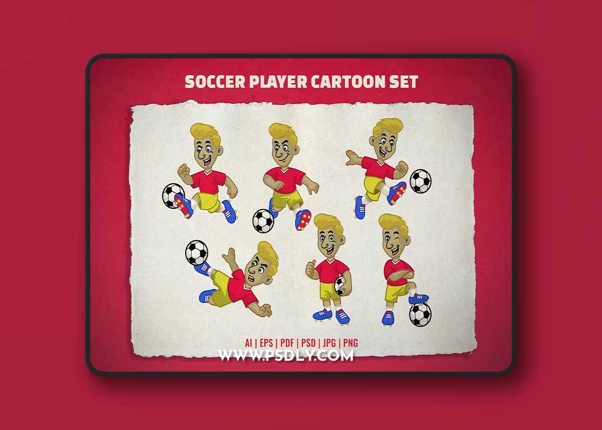 Soccer Player Cartoon Set 9B33N3C 1 Soccer Player Cartoon Set 9B33N3C