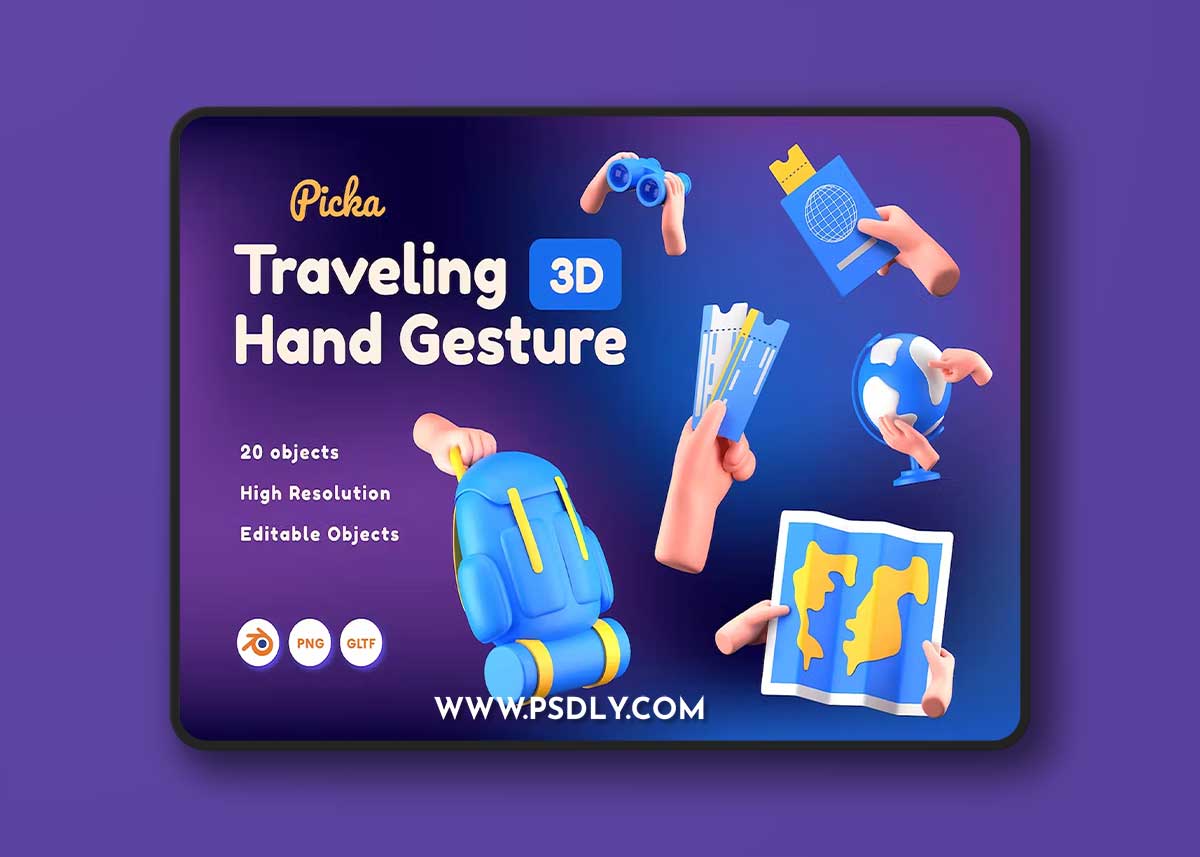 Traveling Hand Gesture 3D W938222 1 Traveling Hand Gesture 3D W938222