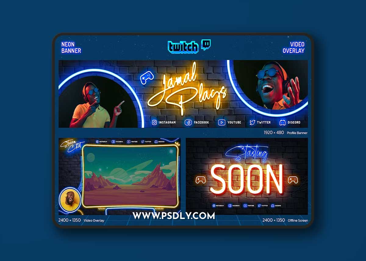 Twitch Gamer – Neon Kit DFDJN44 1 Twitch Gamer – Neon Kit DFDJN44