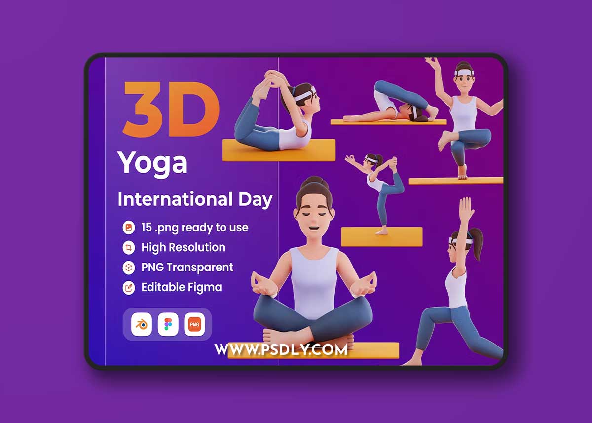 Yoga International Day 3D Illustration D25VQ2J 1 Yoga International Day 3D Illustration D25VQ2J