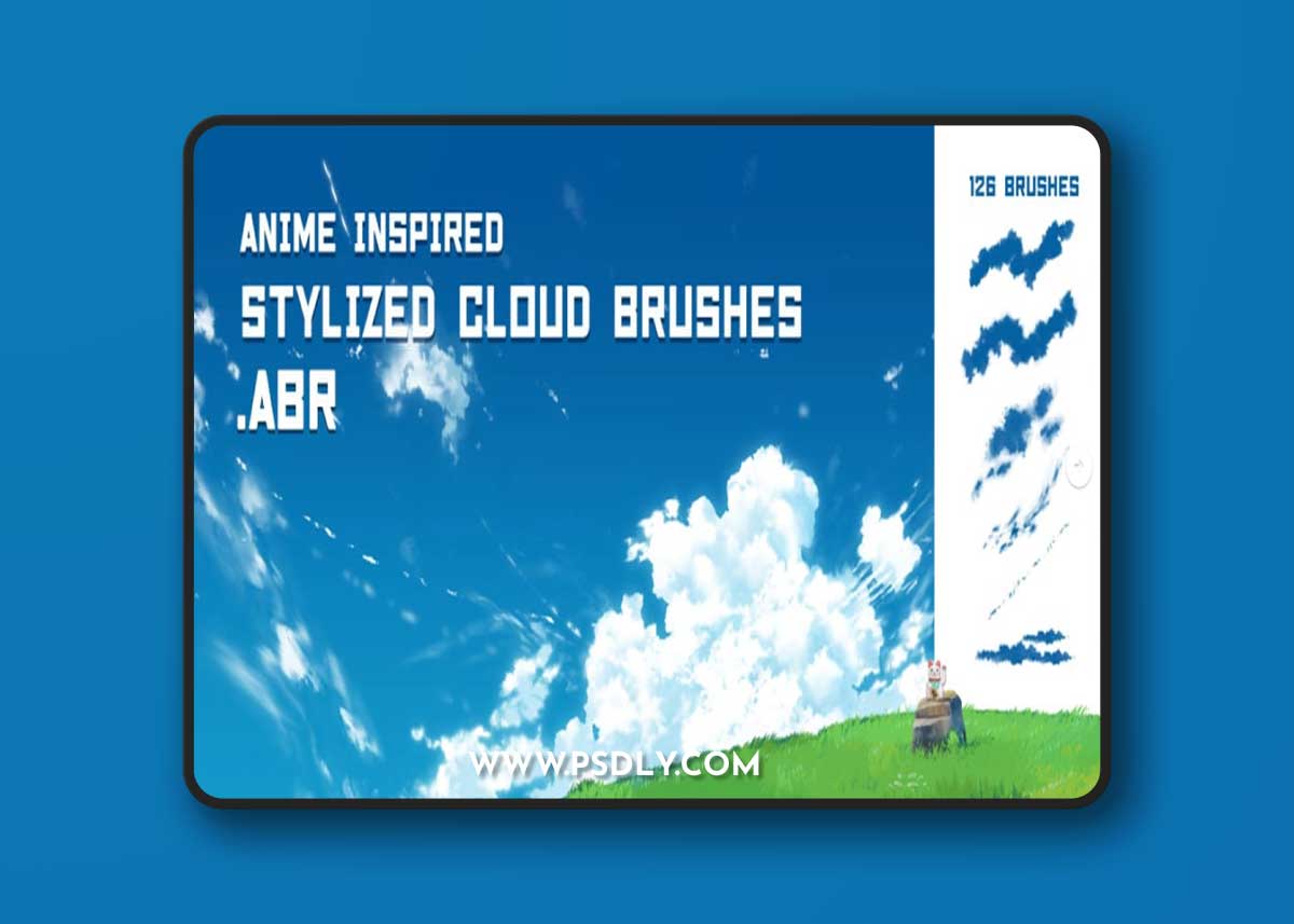 Anime/Ghibli inspired cloud brushes for Photoshop 1 Anime-Ghibli-inspired-cloud-brushes-for-Photoshop