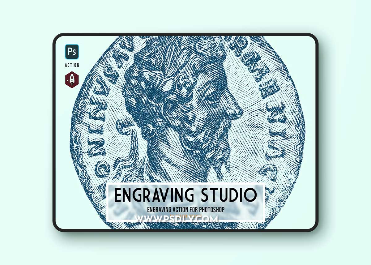 Engraving Studio Hatching Effect Action UL963JU 1 Engraving Studio Hatching Effect Action UL963JU