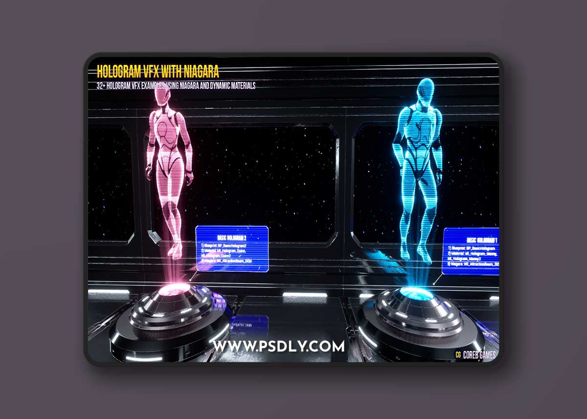 HOLOGRAM VFX With Niagara v5.0-5.2 1 HOLOGRAM VFX With Niagara v5.0-5.2