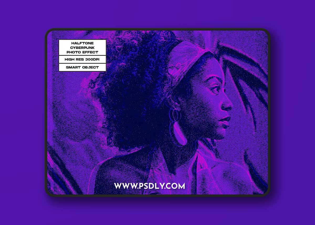 Halftone Cyberpunk Photo Effect 6E7QTWA 1 Halftone Cyberpunk Photo Effect 6E7QTWA