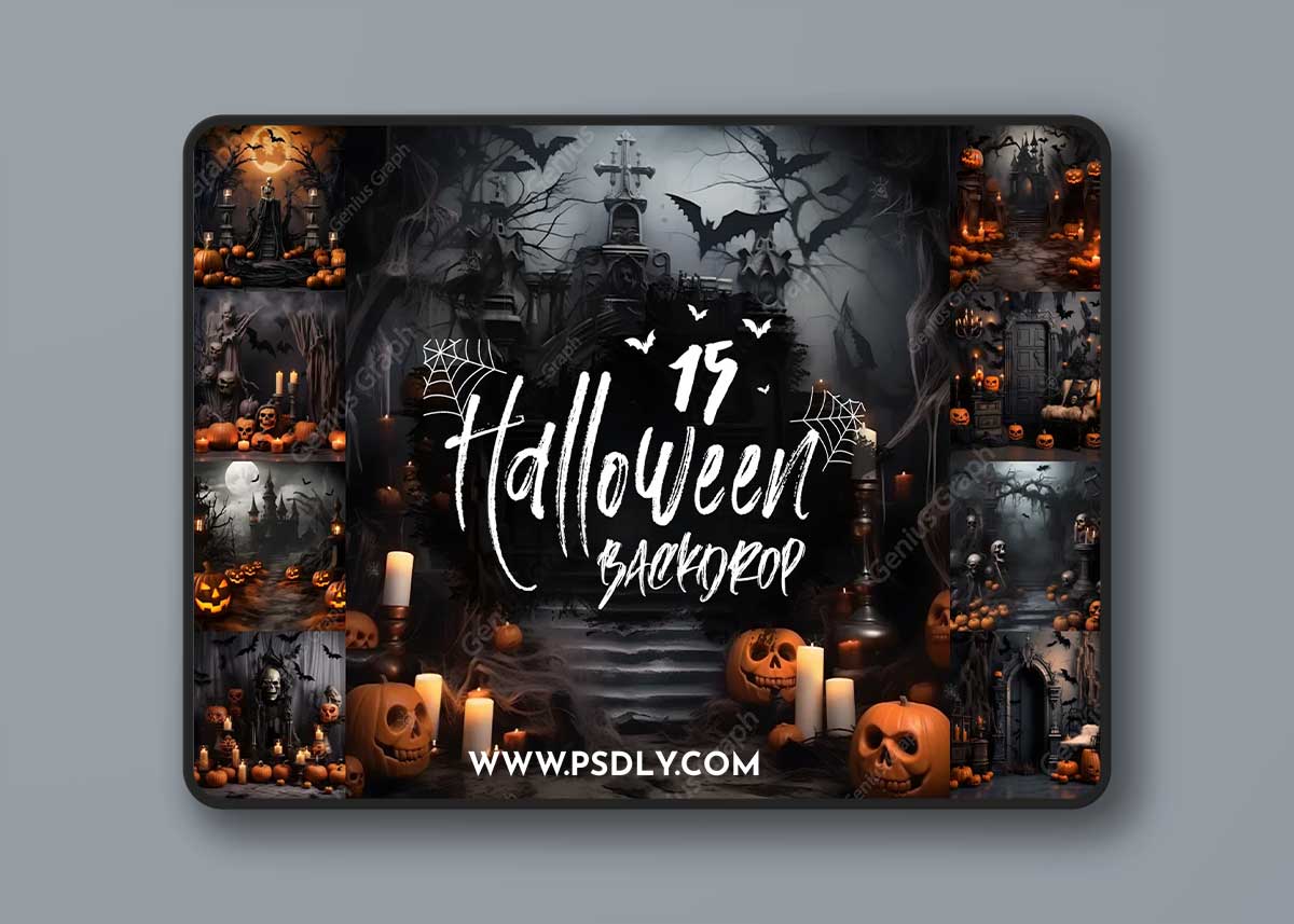 Halloween Digital Backdrops Bundle 1 Halloween Digital Backdrops Bundle