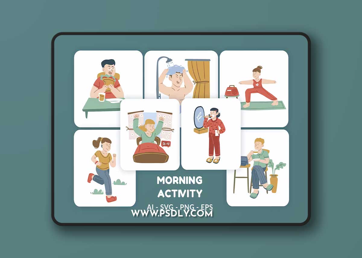 Morning Activity Vector Illustration v.1 M56GCUV 1 Morning Activity Vector Illustration v.1 M56GCUV