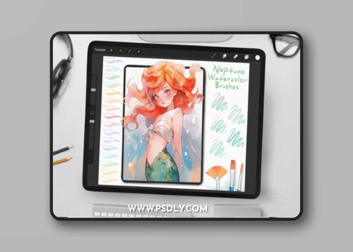 Neptune Watercolor Brushes for Procreate 1 Neptune Watercolor Brushes for Procreate