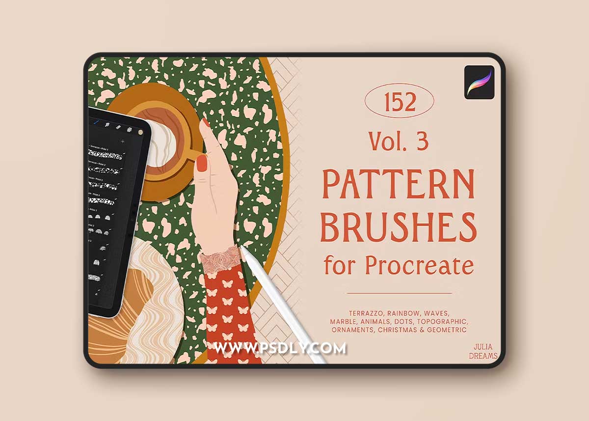 Pattern Brushes for Procreate Vol 3 4B9YZTW 1 Pattern Brushes for Procreate Vol 3 4B9YZTW