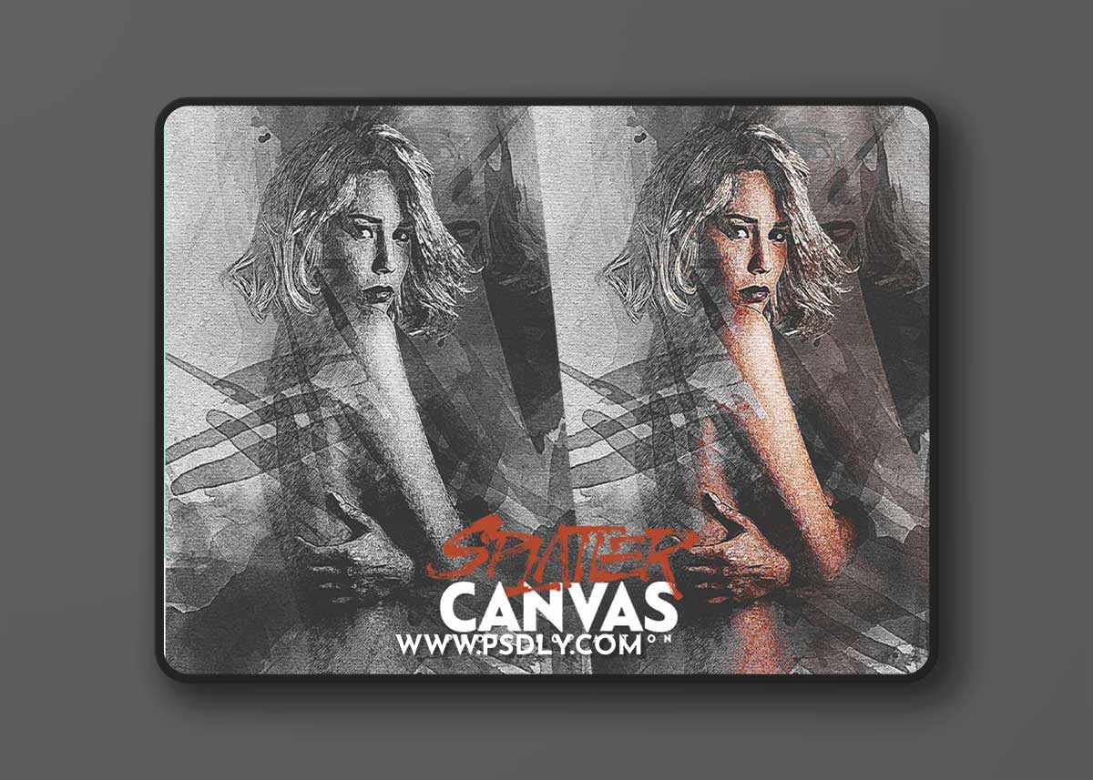 Splatter Canvas Photoshop Action 1 Splatter Canvas Photoshop Action