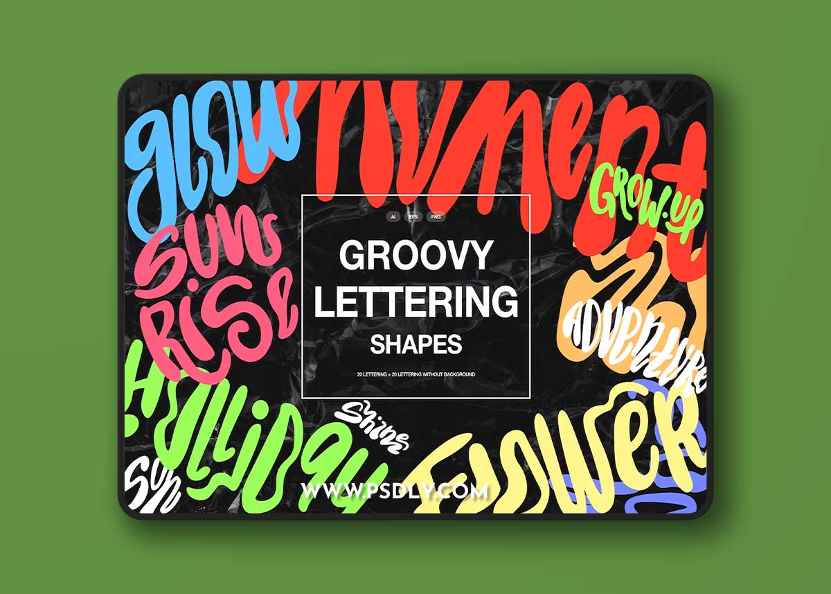 Groovy Lettering Shapes KJ73CTE 1 Groovy Lettering Shapes KJ73CTE