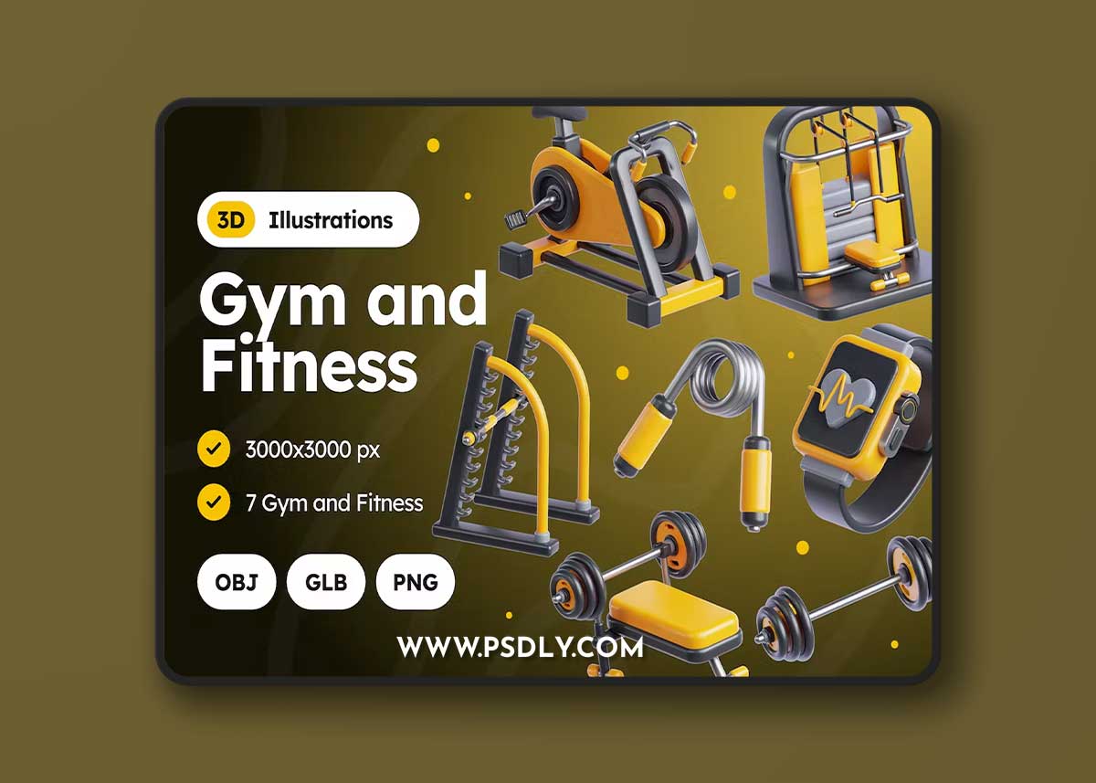 Gym and Fitness 3D Illustrations D4CGKDW 1 Gym and Fitness 3D Illustrations D4CGKDW