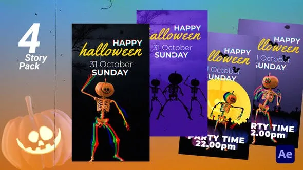 Videohive Halloween Skeleton Story Pack 48178091 1 Videohive Halloween Skeleton Story Pack 48178091