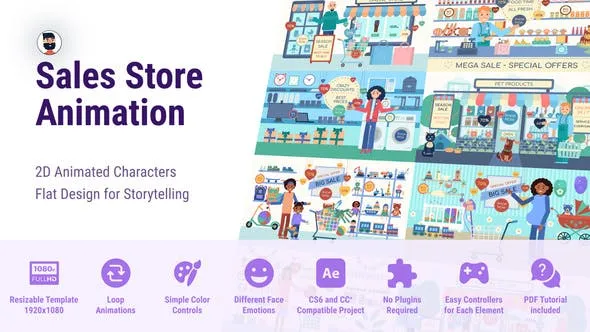 Videohive Sale Store - Flat Character 48321818 1 Videohive Sale Store - Flat Character 48321818
