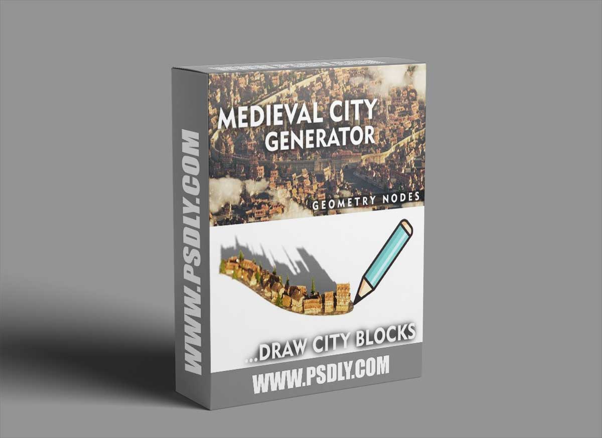 Blender Market - Medieval City Generator v1.2 1 Blender Market - Medieval City Generator v1.2