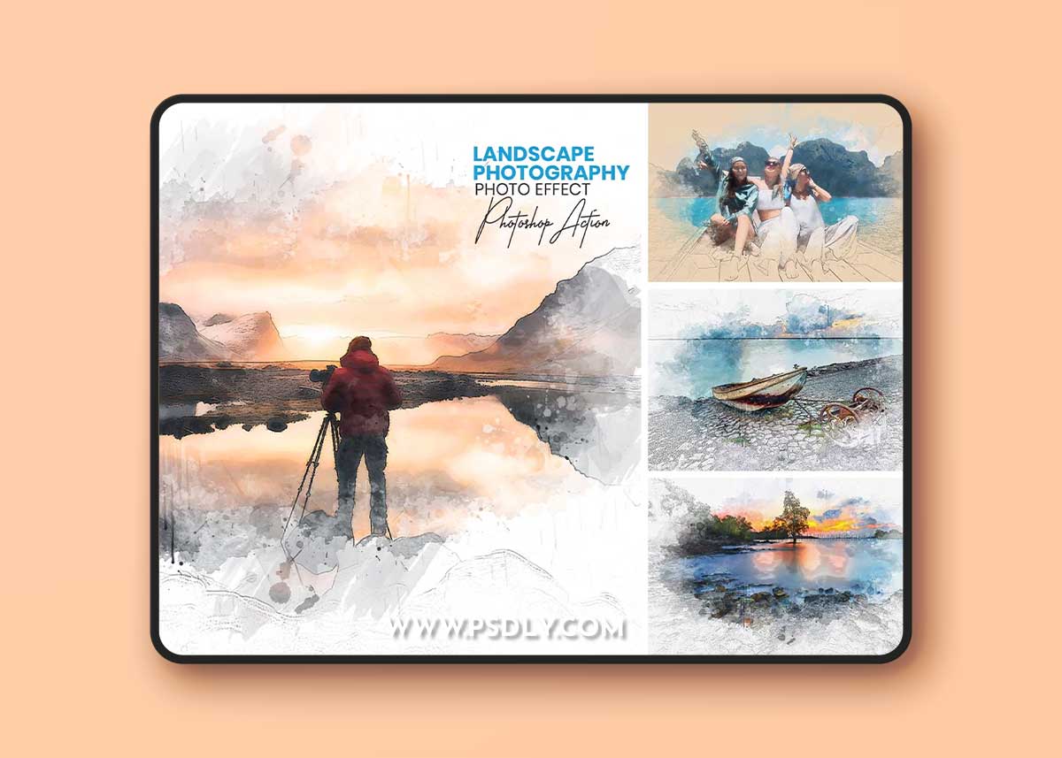 CreativeMarket Landscape Photography Watercolor 42284283