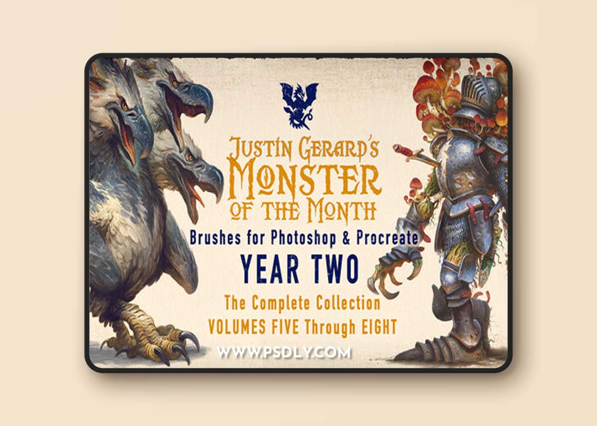 Justin Gerard's Monster of the Month Brush Sets: YEAR TWO for Photoshop & Procreate 1 Justin Gerard's Monster of the Month Brush Sets: YEAR TWO for Photoshop & Procreate