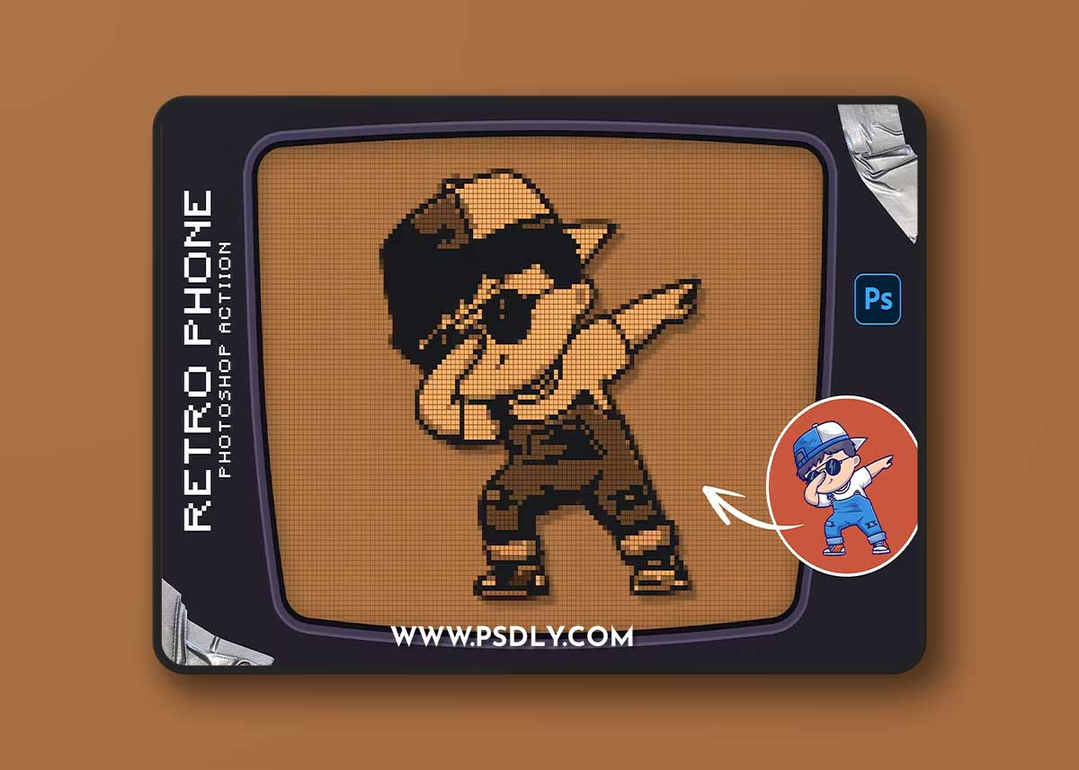Retro Phone Photoshop Action RMQENZR 1 Retro Phone Photoshop Action RMQENZR