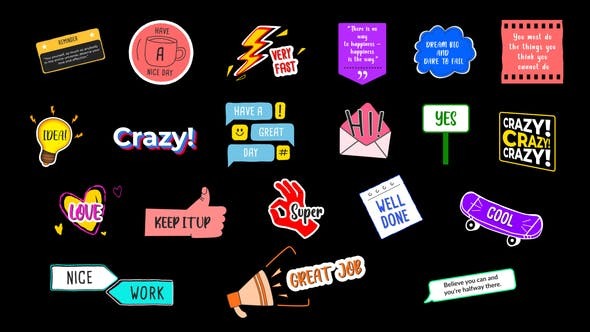 Videohive Colorful Stickers Pack 48359226 1 Videohive Colorful Stickers Pack 48359226