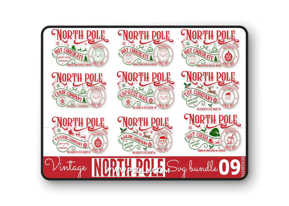 Vintage North Pole SVG Bundle 1 Vintage North Pole SVG Bundle