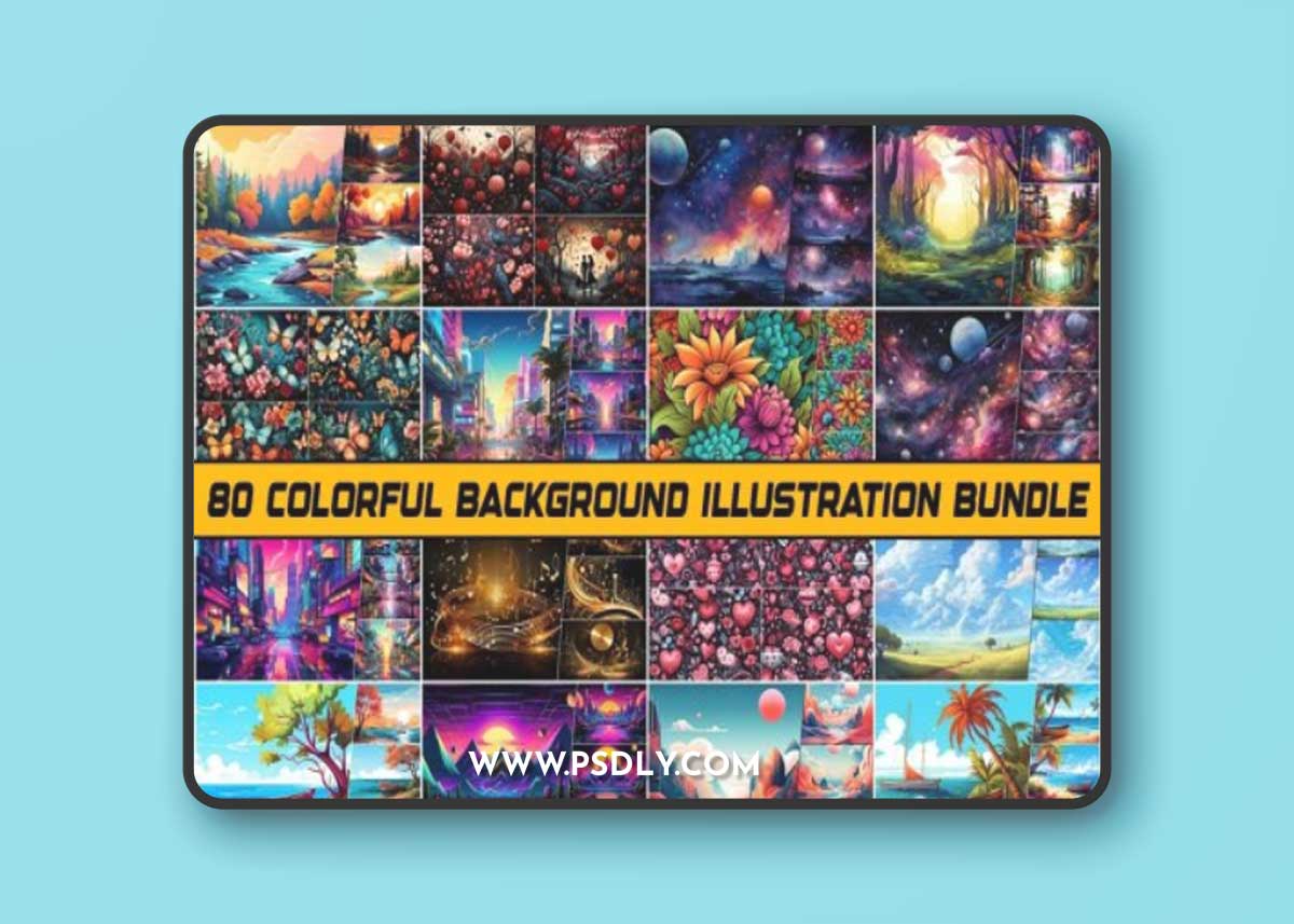Colorful Background Illustration Bundle 1 Colorful Background Illustration Bundle