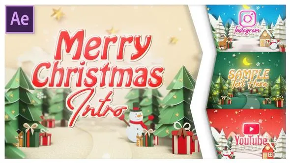 Videohive Merry Christmas Popup Papercut intro 49264788 1 Videohive Merry Christmas Popup Papercut intro 49264788