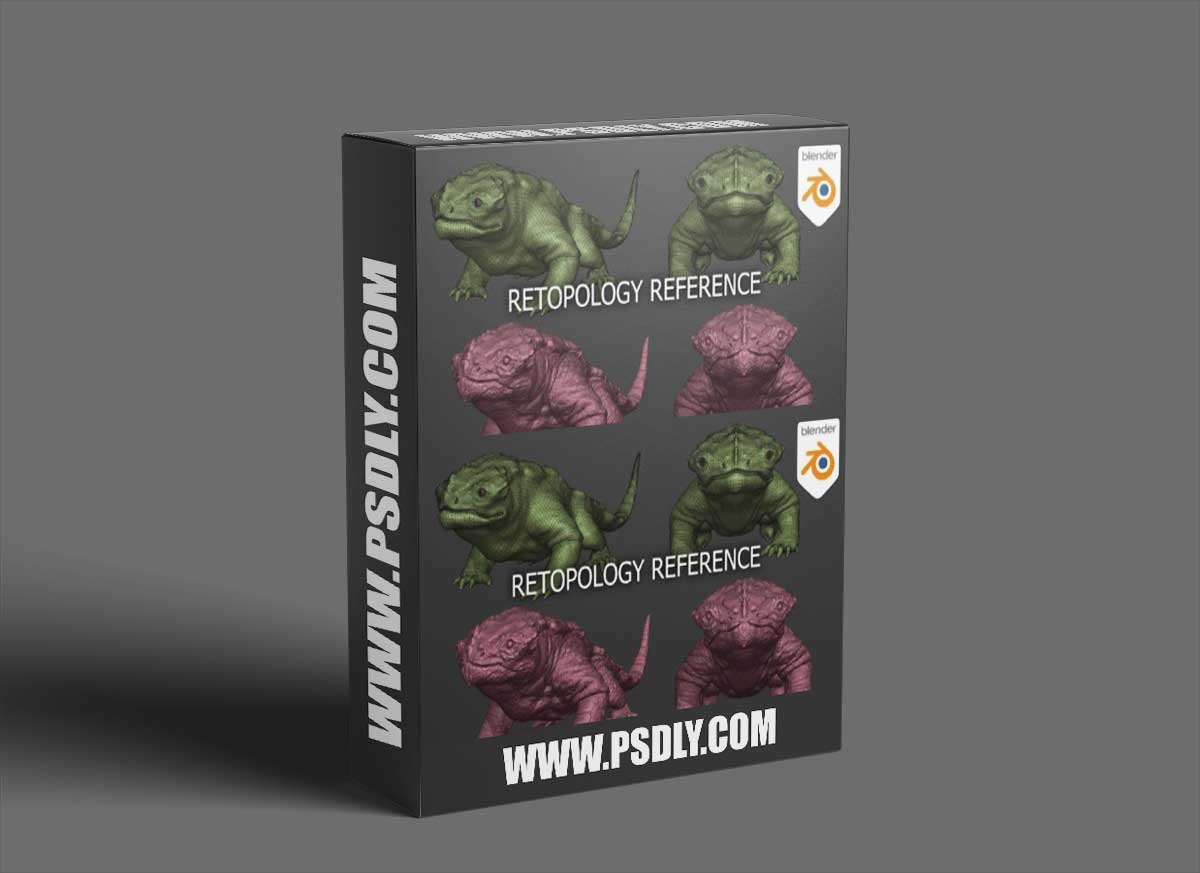 Blender - Retopology reference - Lizard creature 1 Blender - Retopology reference - Lizard creature