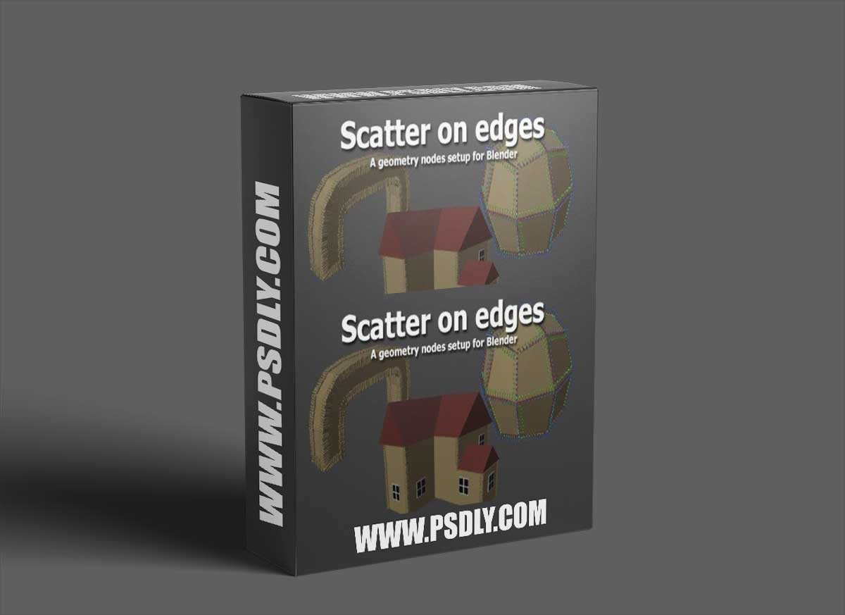 Blender geometry nodes - scatter on edges 1 Blender geometry nodes - scatter on edges